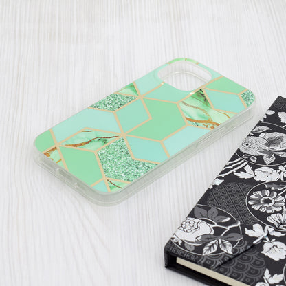 Deksel for Apple iPhone 15, Techsuit, Marble, Grønn