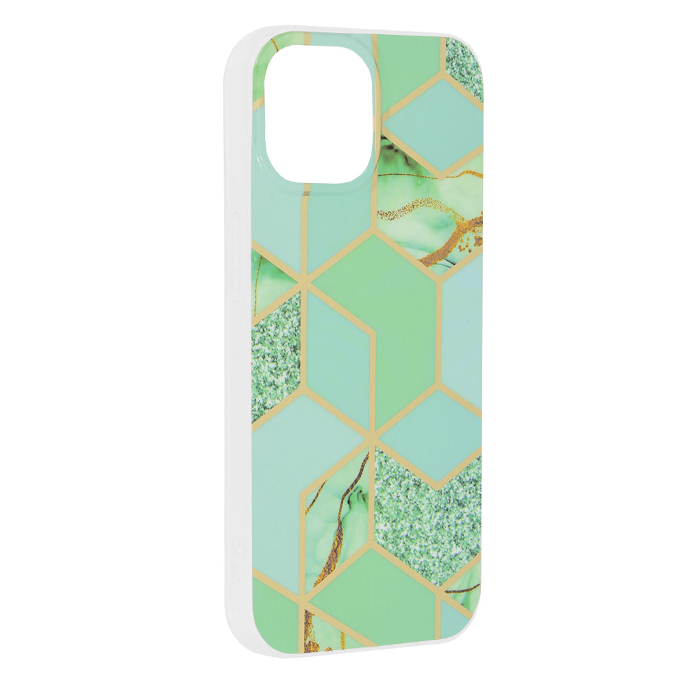 Deksel for Apple iPhone 15, Techsuit, Marble, Grønn