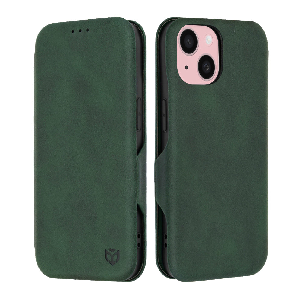 Deksel for Apple iPhone 15, Techsuit, Safe Wallet Plus, Grønn
