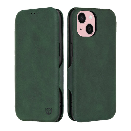 Deksel for Apple iPhone 15, Techsuit, Safe Wallet Plus, Grønn