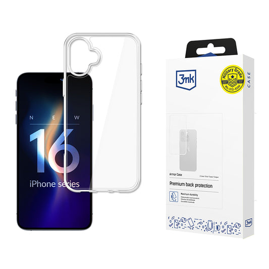 Deksel for Apple iPhone 16, 3MK, Armor, Transparent