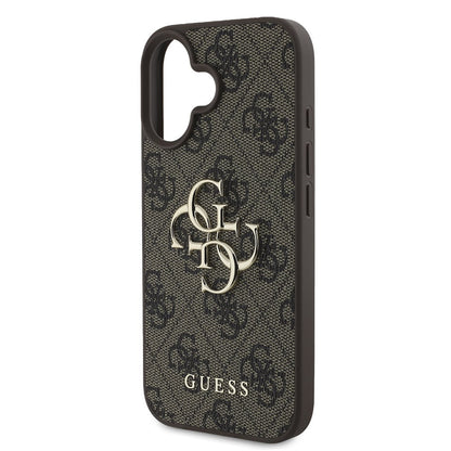 Deksel for Apple iPhone 16, Guess, 4G Big Logo, Brun