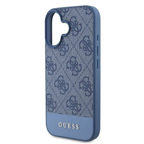 Deksel for Apple iPhone 16, Guess, 4G Bottom Stripe, Blå