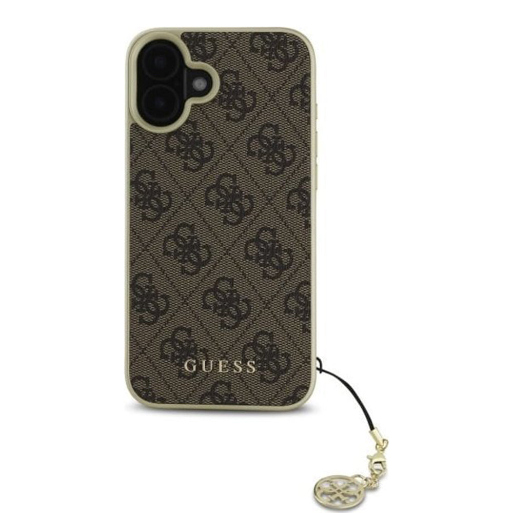 Deksel for Apple iPhone 16, Guess, 4G Charm, Brun