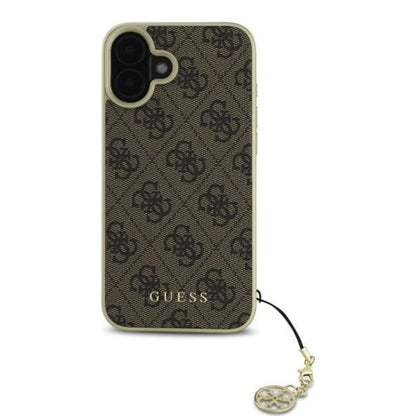 Deksel for Apple iPhone 16, Guess, 4G Charm, Brun