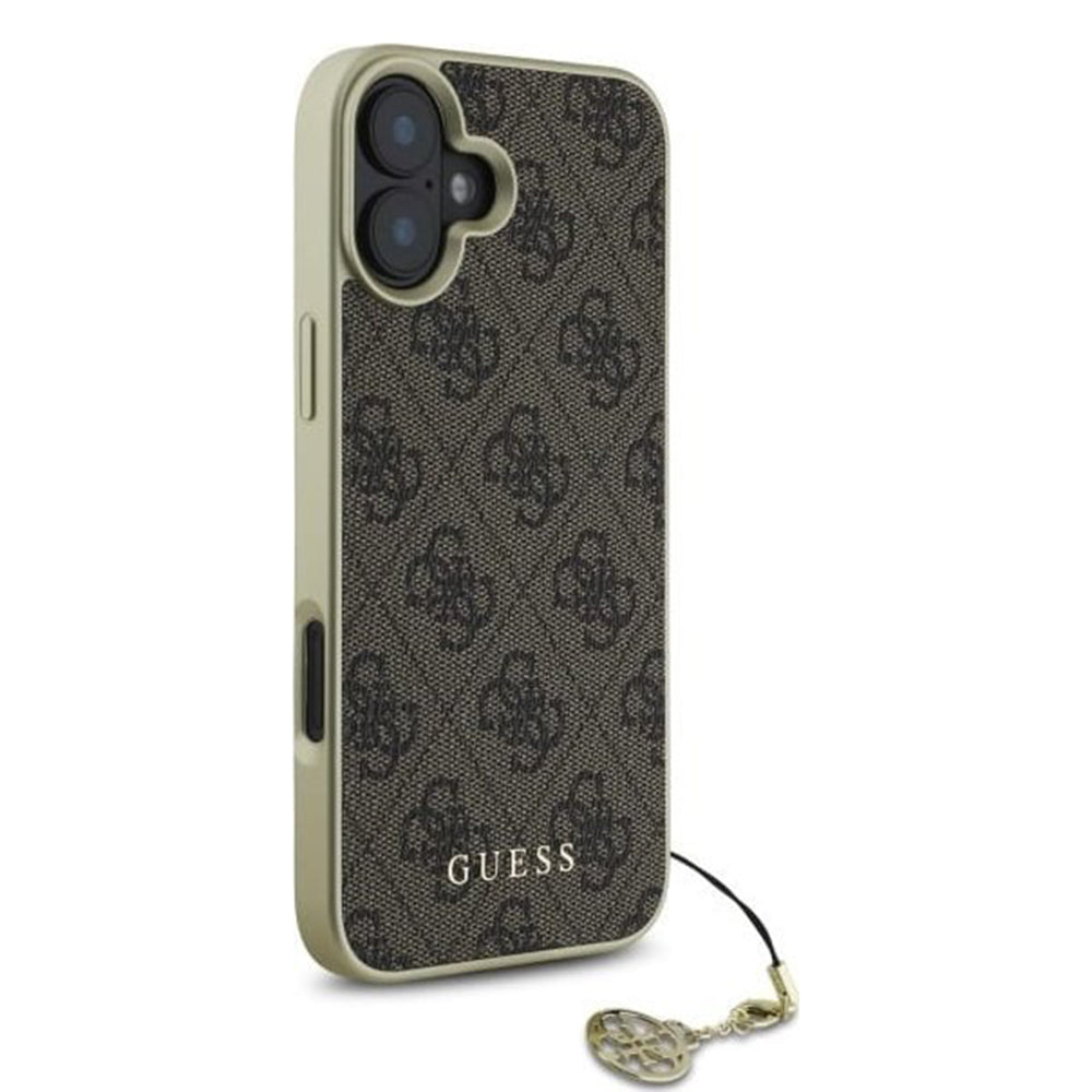 Deksel for Apple iPhone 16, Guess, 4G Charm, Brun