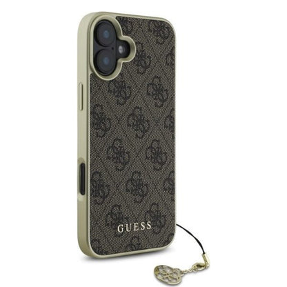 Deksel for Apple iPhone 16, Guess, 4G Charm, Brun