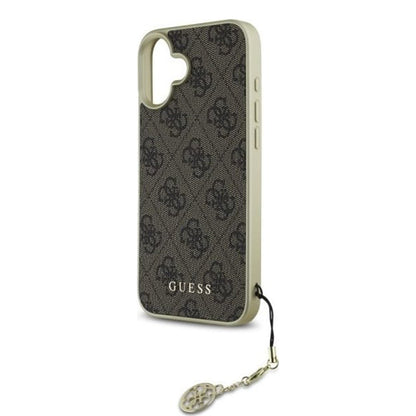 Deksel for Apple iPhone 16, Guess, 4G Charm, Brun