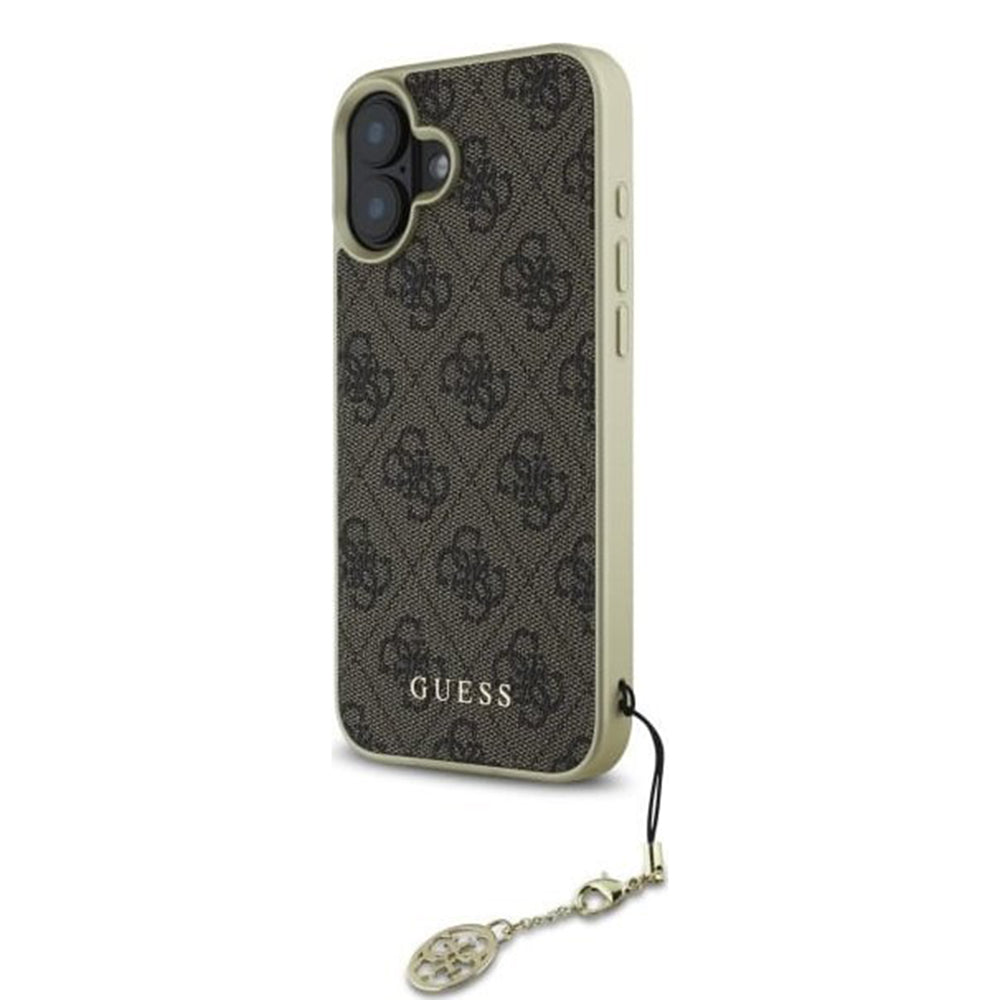 Deksel for Apple iPhone 16, Guess, 4G Charm, Brun