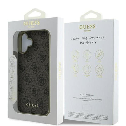 Deksel for Apple iPhone 16, Guess, 4G Charm, Brun