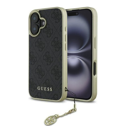 Deksel for Apple iPhone 16, Guess, 4G Charm, Svart