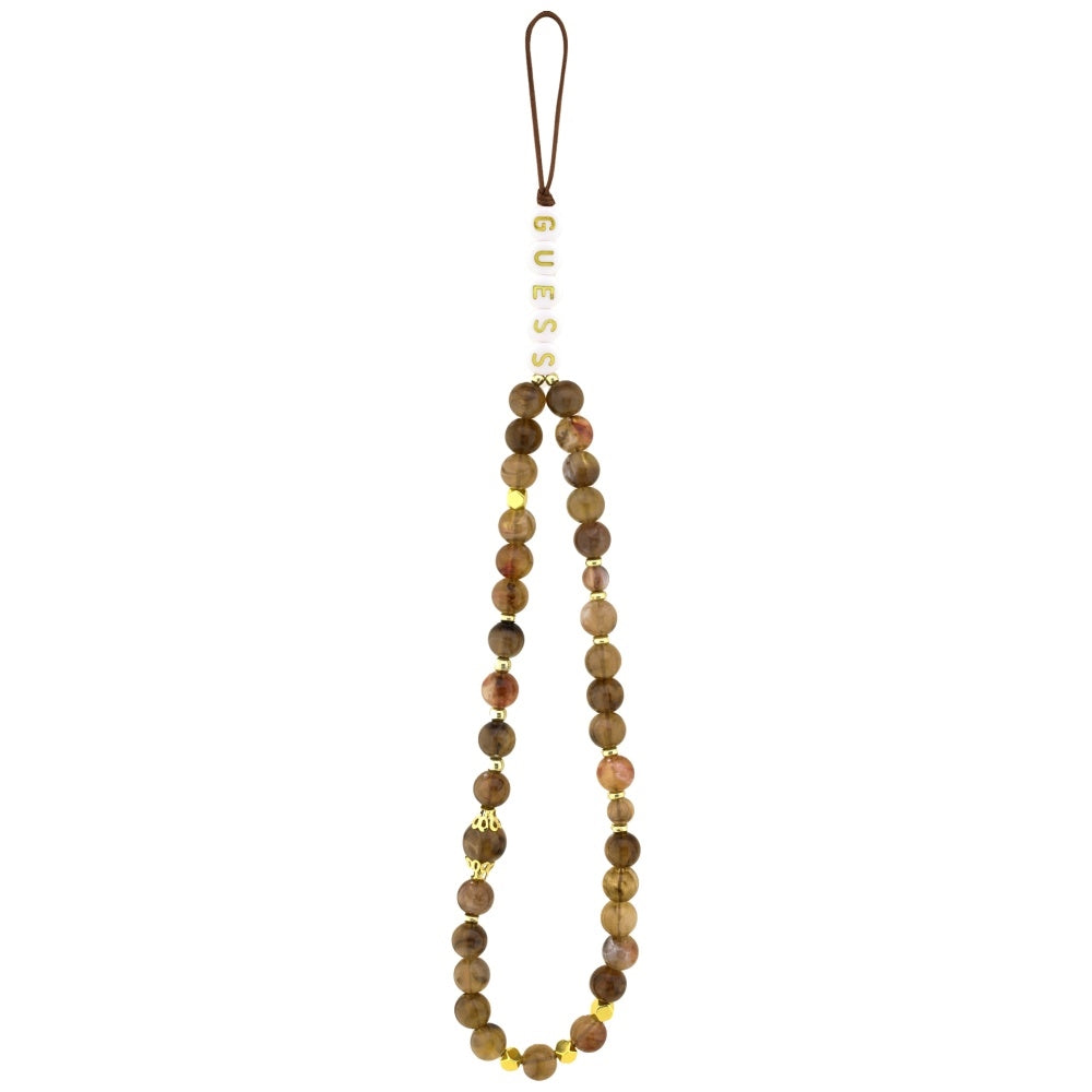 Deksel for Apple iPhone 16, Guess, 4G Classic Logo with Strap, Brun