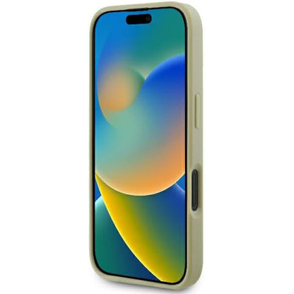 Deksel for Apple iPhone 16, Guess, Fixed Glitter Big 4G, Gull