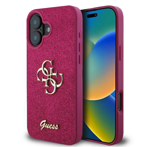 Deksel for Apple iPhone 16, Guess, Fixed Glitter Big 4G, Lilla