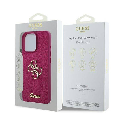 Deksel for Apple iPhone 16, Guess, Fixed Glitter Big 4G, Lilla