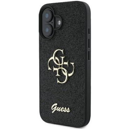 Deksel for Apple iPhone 16, Guess, Fixed Glitter Big 4G, Svart