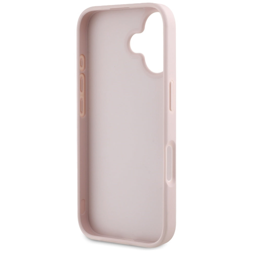 Deksel for Apple iPhone 16, Guess, Grained Big 4G Logo Small Classic Logo, Rosa