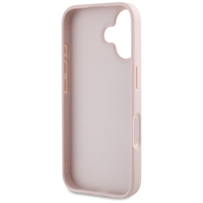 Deksel for Apple iPhone 16, Guess, Grained Big 4G Logo Small Classic Logo, Rosa