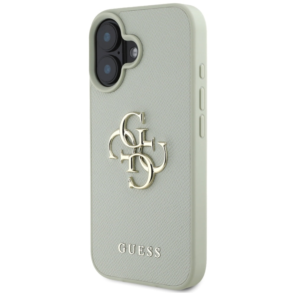 Deksel for Apple iPhone 16, Guess, Grained Big 4G Logo Small Classic Logo, Grønn