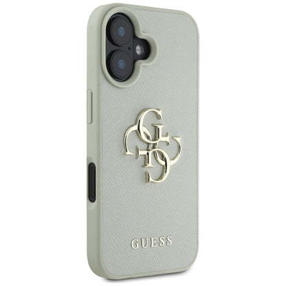 Deksel for Apple iPhone 16, Guess, Grained Big 4G Logo Small Classic Logo, Grønn