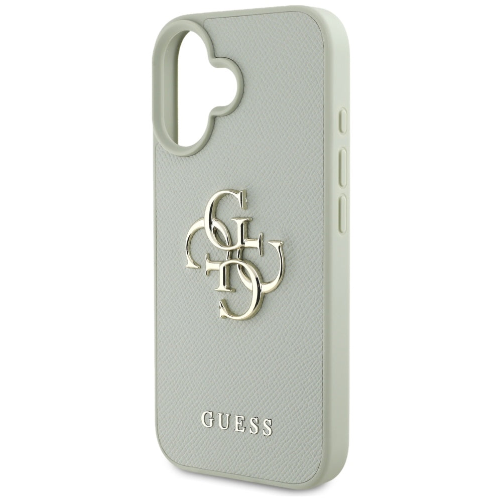 Deksel for Apple iPhone 16, Guess, Grained Big 4G Logo Small Classic Logo, Grønn