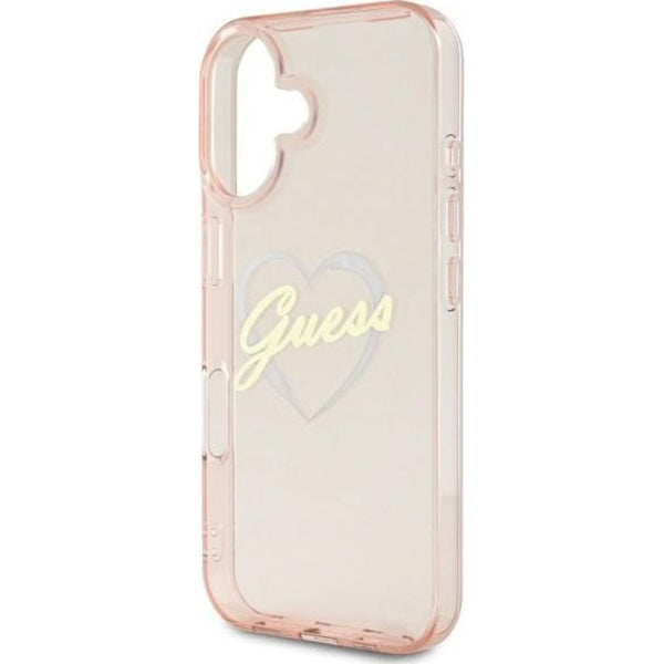Deksel for Apple iPhone 16, Guess, IML Heart, Rosa