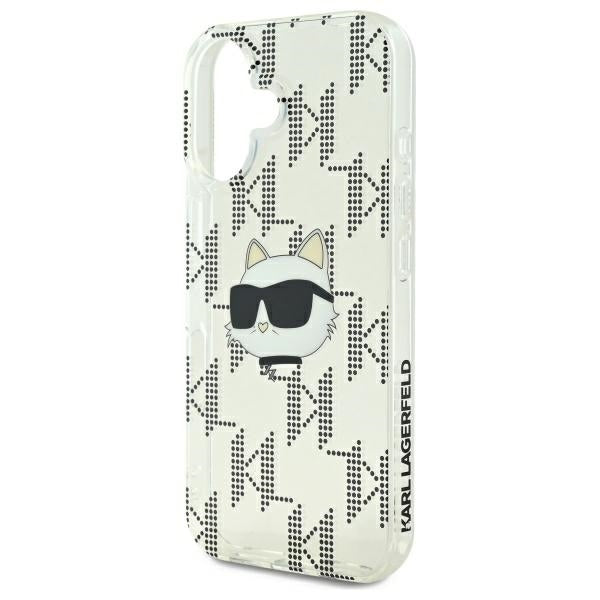Deksel for Apple iPhone 16, Karl Lagerfeld, IML Luxury Electroplated Choupette's Head, Gjennomsiktig