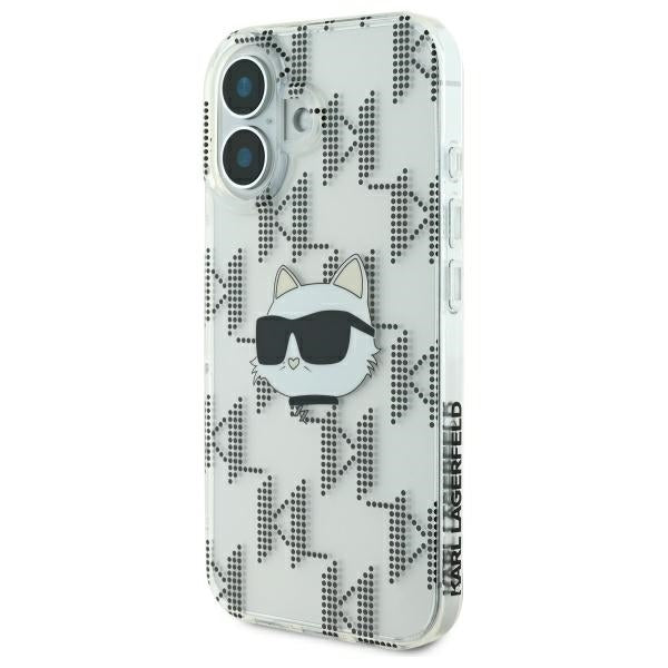 Deksel for Apple iPhone 16, Karl Lagerfeld, IML Luxury Electroplated Choupette's Head, Gjennomsiktig