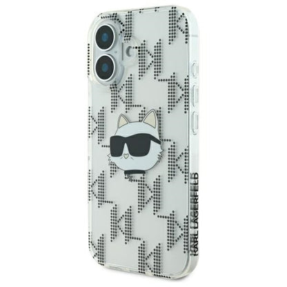 Deksel for Apple iPhone 16, Karl Lagerfeld, IML Luxury Electroplated Choupette's Head, Gjennomsiktig