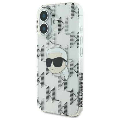 Deksel for Apple iPhone 16, Karl Lagerfeld, IML Luxury Electroplated Karl's Head, Gjennomsiktig