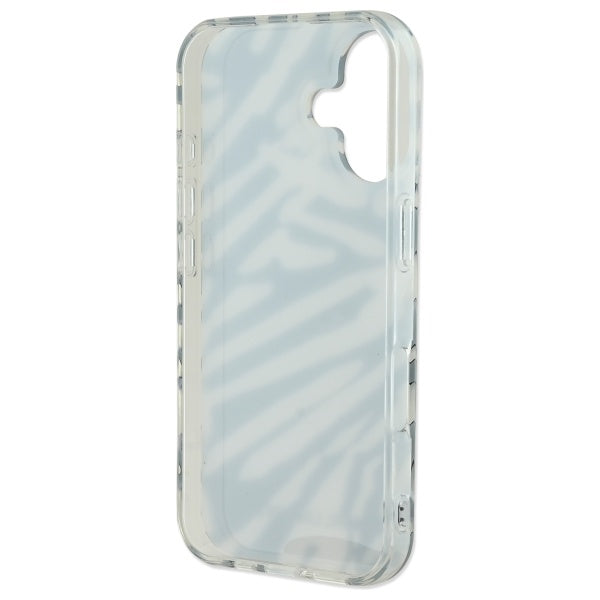 Deksel for Apple iPhone 16, Karl Lagerfeld, IML Luxury Zebra Pattern with Strap, Svart