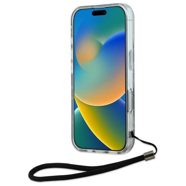 Deksel for Apple iPhone 16, Karl Lagerfeld, Zebra with Cord Strap, Lilla