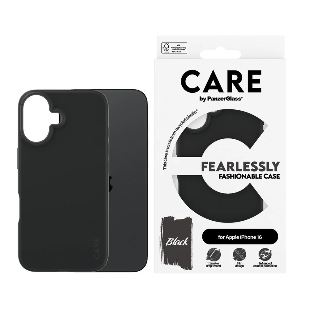 Deksel for Apple iPhone 16, PanzerGlass, Care Fashionable, Svart