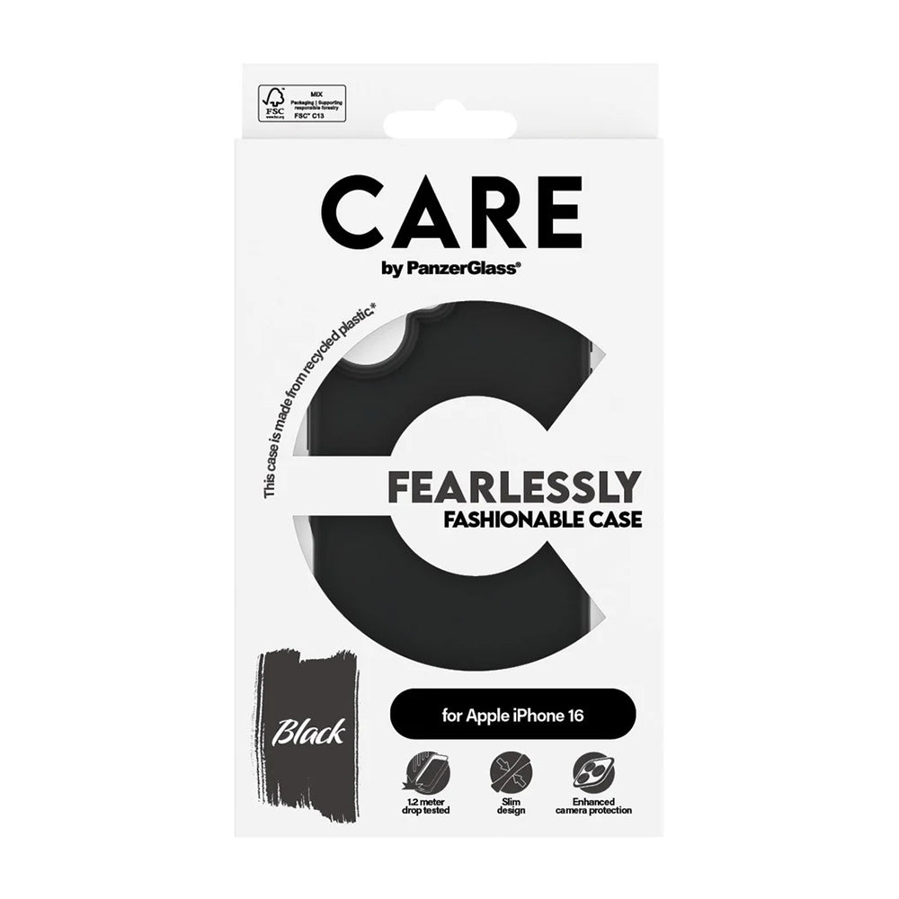 Deksel for Apple iPhone 16, PanzerGlass, Care Fashionable, Svart