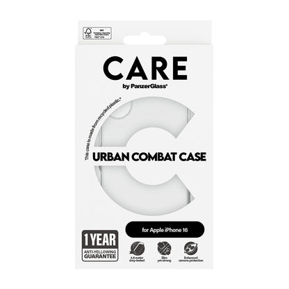 Deksel for Apple iPhone 16, PanzerGlass, Care Urban Combat, Gjennomsiktig