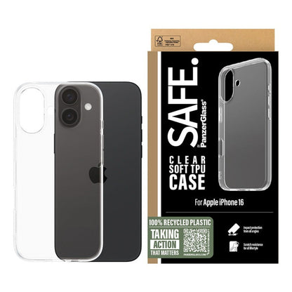 Deksel for Apple iPhone 16, PanzerGlass, Safe., Gjennomsiktig