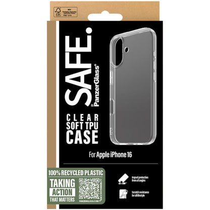 Deksel for Apple iPhone 16, PanzerGlass, Safe., Gjennomsiktig