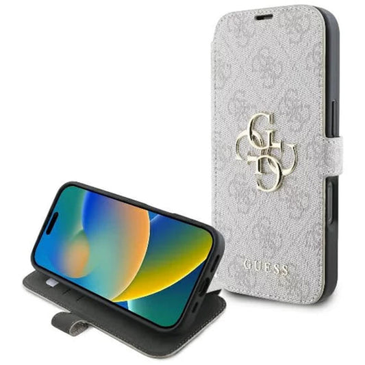 Deksel for Apple iPhone 16 Plus, Guess, 4G Book, Rosa