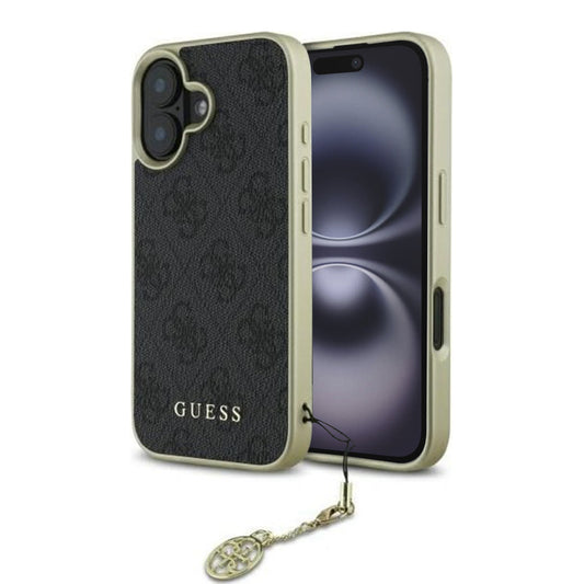 Deksel for Apple iPhone 16 Plus, Guess, 4G Charm, Svart