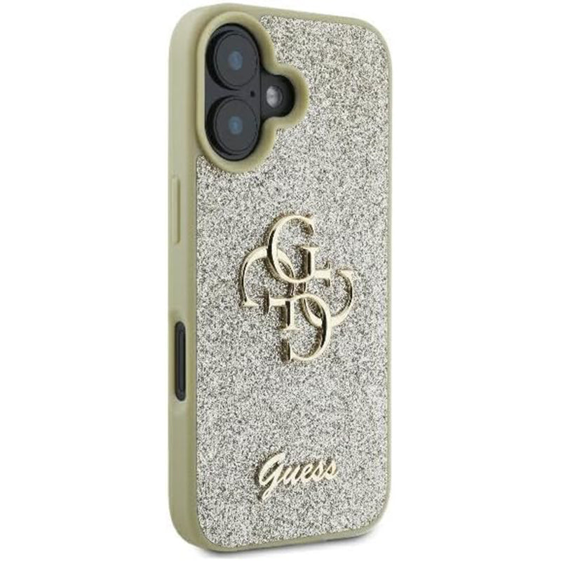 Deksel for Apple iPhone 16 Plus, Guess, Fixed Glitter Big 4G, Gull