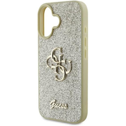 Deksel for Apple iPhone 16 Plus, Guess, Fixed Glitter Big 4G, Gull