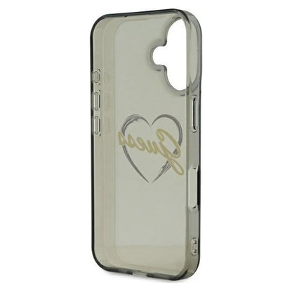Deksel for Apple iPhone 16 Plus, Guess, IML Heart, Svart