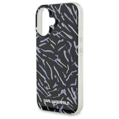 Deksel for Apple iPhone 16 Plus, Karl Lagerfeld, Zebra with Cord Strap, Lilla