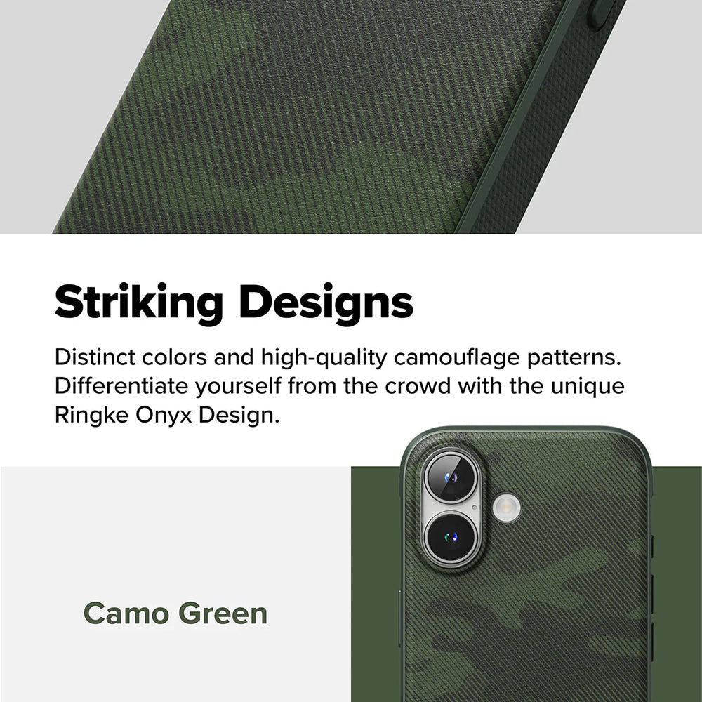 Deksel for Apple iPhone 16 Plus, Ringke, Onyx Design, Grønn