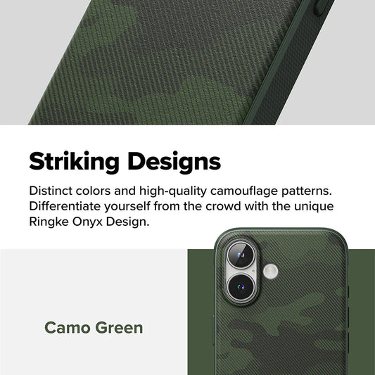 Deksel for Apple iPhone 16 Plus, Ringke, Onyx Design, Grønn