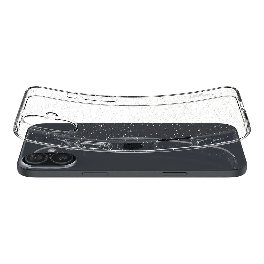 Deksel for Apple iPhone 16 Plus, Spigen, Liquid Crystal Glitter, Gjennomsiktig