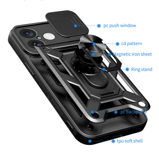 Deksel for Apple iPhone 16 Plus, Techsuit, CamShield, Rosa