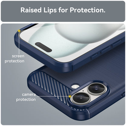 Deksel for Apple iPhone 16 Plus, Techsuit, Karbon, Blå