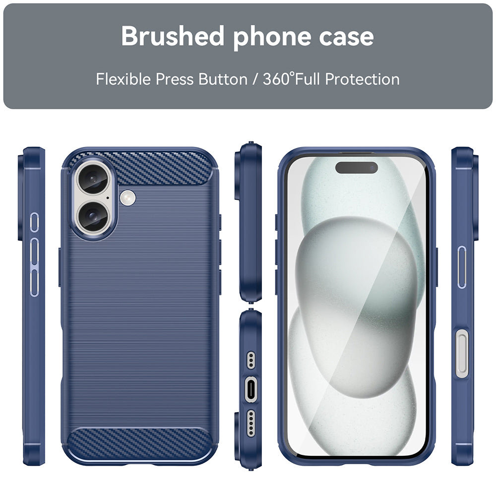 Deksel for Apple iPhone 16 Plus, Techsuit, Karbon, Blå