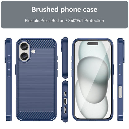 Deksel for Apple iPhone 16 Plus, Techsuit, Karbon, Blå
